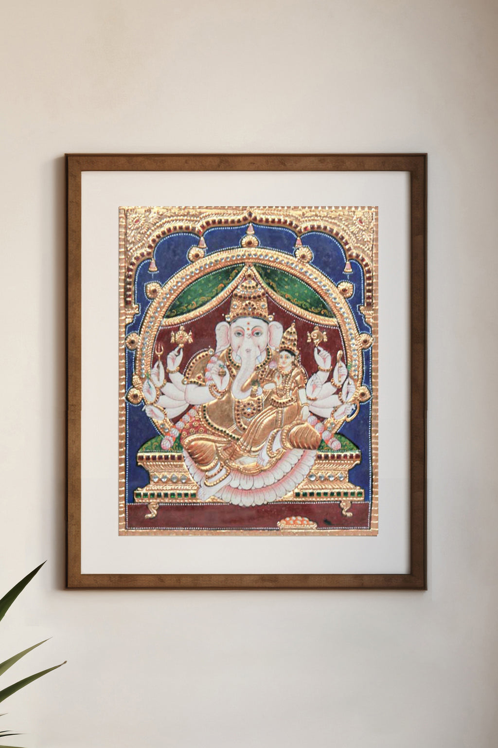 Vinayaka with Sidhi Tanjore Painting | Handmade Ganesha Art – madhurya.com