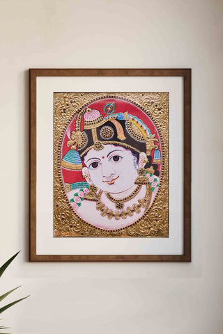 Divine Bala Krishna Tanjore Painting