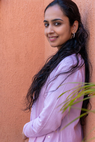 Purple A-Line Kurta Set with Palazzo
