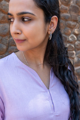 Purple A-Line Kurta Set with Palazzo