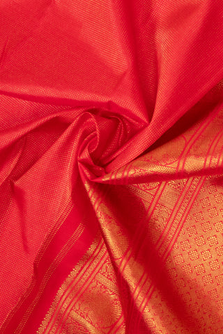 Vibrant Red kanjivaram Silk Saree with Intricate Gold Zari