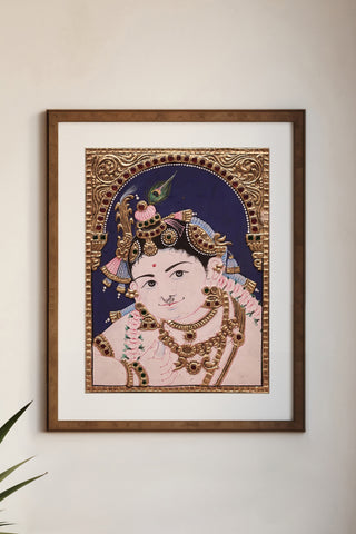 Beautiful Bala Krishna Tanjore Painting