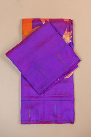 Ruby Pink Pure Silk Paithani Saree with peacocks and floral motifs