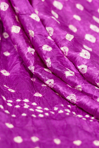 Purple Modal Satin Bandhani Saree with zari border
