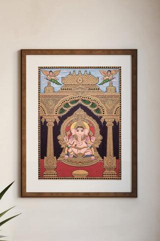Divine Ganesha Tanjore Painting