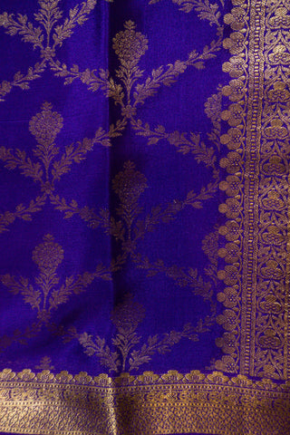 Luxurious Pure Mysore Crepe Silk Saree with Gold Zari Brocade