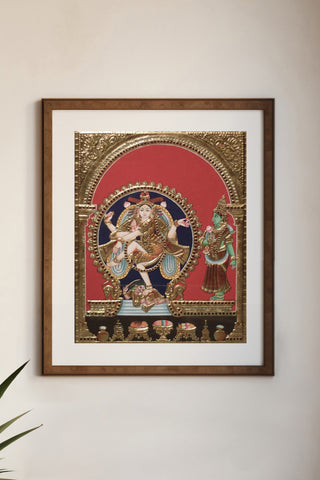 Lord Nataraja with Shivkami Tanjore Painting