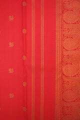 Red Kanchipuram Handloom Silk saree with Rudraksh Motifs