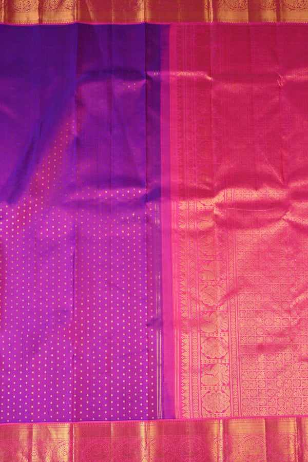 Purple with Pink Kanchipuram Handloom Silk saree