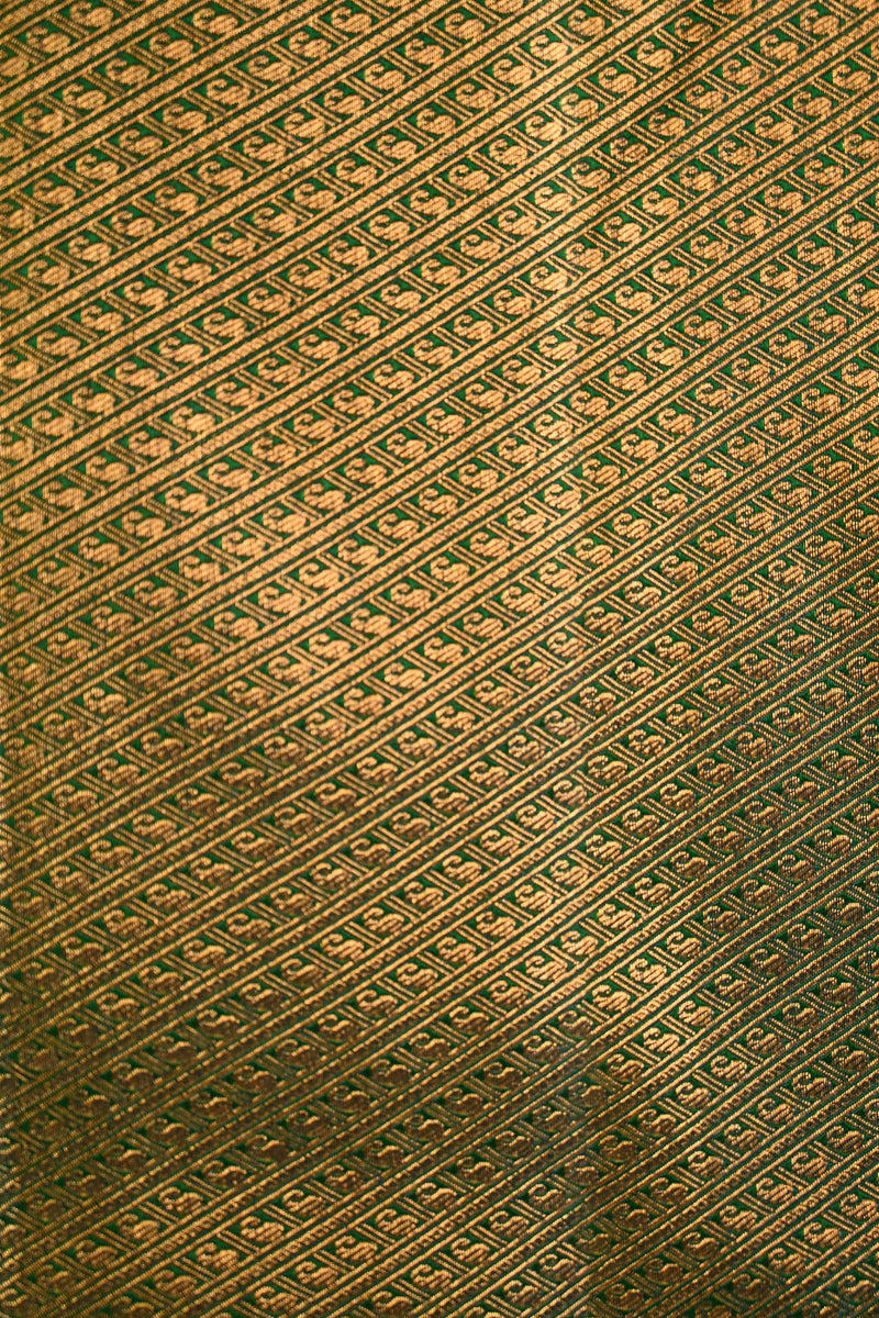 Green and Gold Kanchipuram Handloom Silk saree