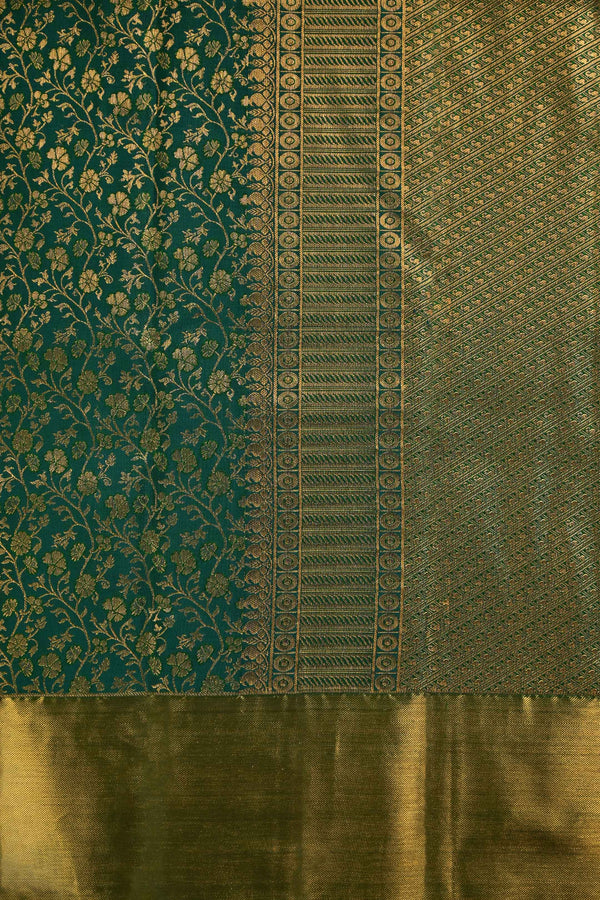 Green and Gold Kanchipuram Handloom Silk saree