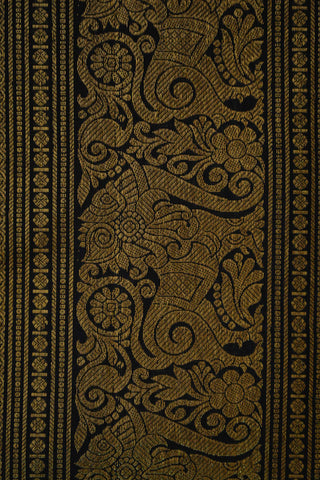 Black and Gold Kanchipuram Silk Saree (Made to Order)