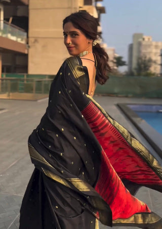 Bhumi Pednekar's Black Paithani Silk Saree (Made to Order)