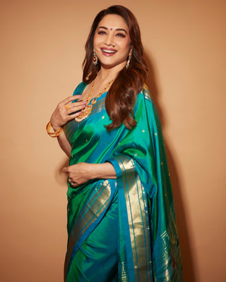 Madhuri Dixit's Dual Tone Handloom Paithani Saree (Made to Order)