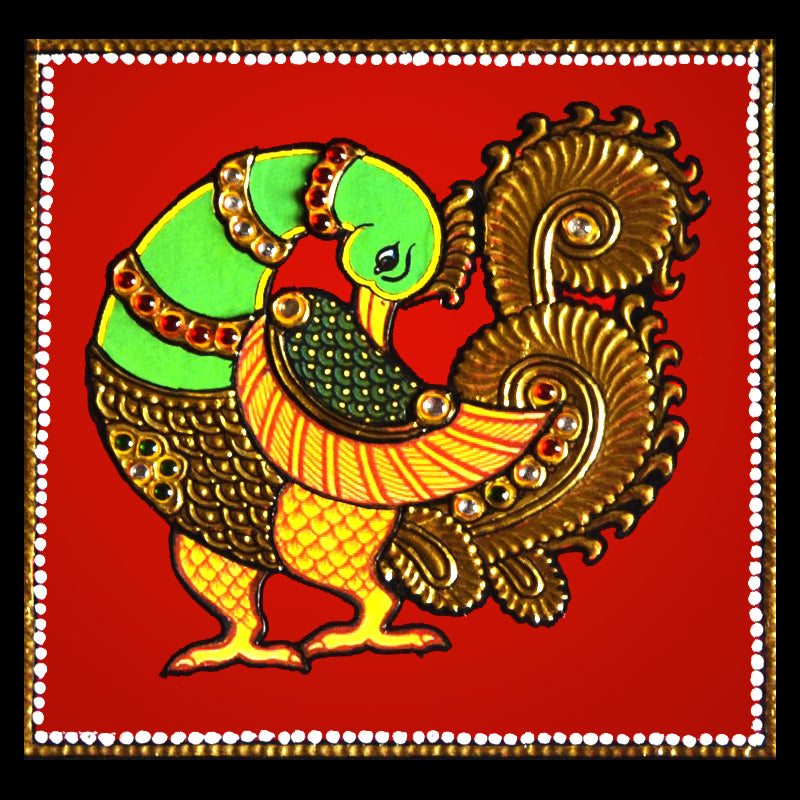 Pack Of Indian Peacock Tanjore Paintings madhurya