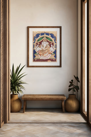 Vinayaka with Sidhi Tanjore Painting