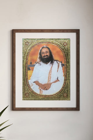 Gurudev Sri Sri Ravi Shankar Ji Tanjore-Style Ornate Photo Frame
