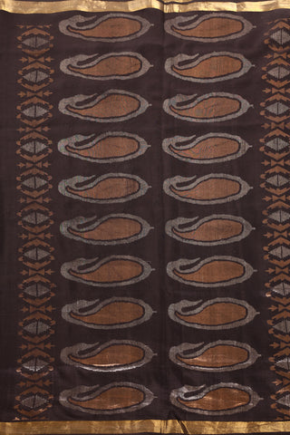 Black Uppada Jamdani Silk Saree with Dual-Tone Zari Motifs – Shop now for this Uppada silk saree online.