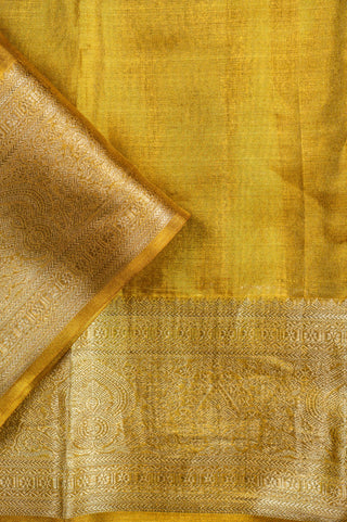 Golden Kanjivaram Tissue Silk Saree with floral brocade and intricate zari
