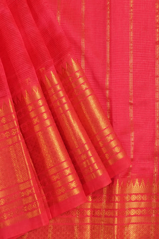 Traditional Red Kanjivaram Silk Saree with Golden Zari Border