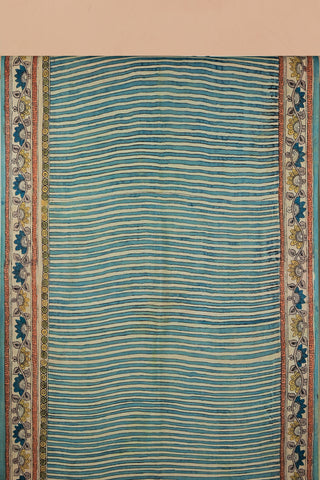 Hand-painted Kalamkari silk saree with floral motifs