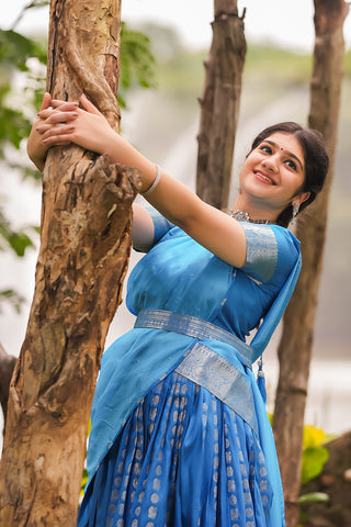 Kanjivaram Silk Half Saree Set – A Symbol of Heritage & Elegance