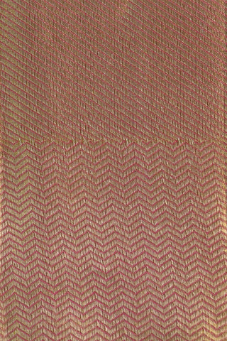 Golden Kanjivaram Silk Saree with diamond weave and rich border