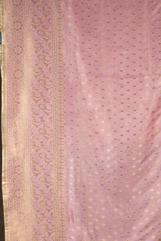 Pink and gold Banarasi Dola silk dupatta with zari work
