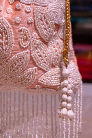 Celestial Sparkle: Handcrafted Potli with Crystal & Pearl Embroidery