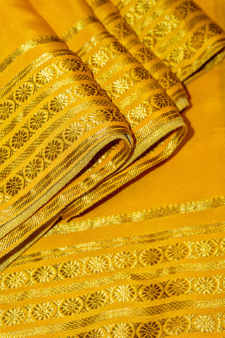 Alia Bhatt's Ramayan-inspired Yellow Mysore Silk Saree in  Krishna Pattachitra