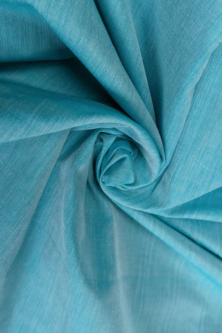 Light Blue Pure Cotton Paithani Saree with peacock motifs