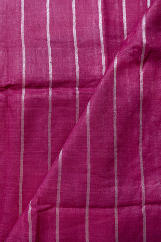 Magenta and Silver Pure Linen Saree