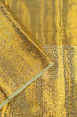 Gold Kanjivaram Tissue Silk Saree with traditional peacock motifs
