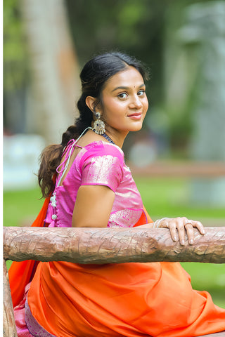 Kanjivaram Silk South Indian Half Saree – A Royal Ensemble