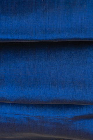 royal blue and cream handwoven silk cotton saree with temple border handcrafted saree from Madhurya