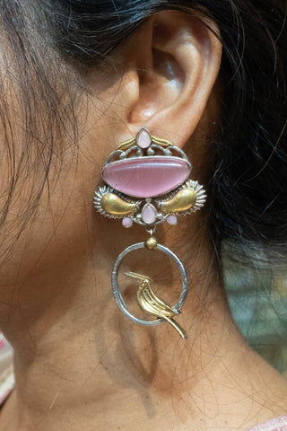 Statement Bird Earrings in Gold & Silver