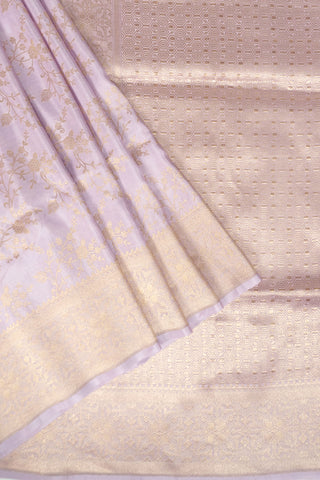 Lavender Handloom Banarasi Pure Katan Silk Saree