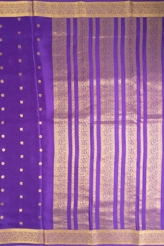 Lavender Mysore Silk Saree with Rich Gold Zari Border and Pallu