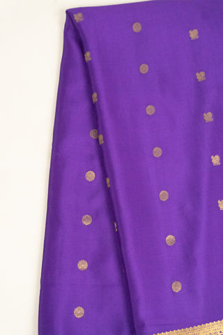 Lavender Mysore Silk Saree with Rich Gold Zari Border and Pallu