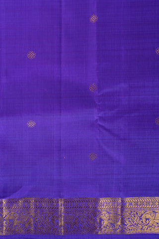 Regal Purple Kanjivaram Silk Saree with Traditional Gold Zari Border