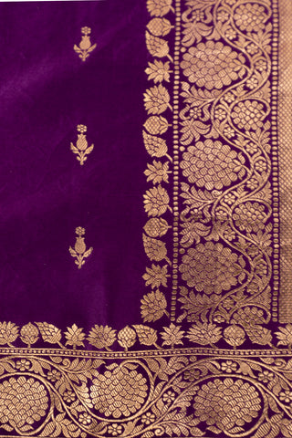 Purple Banarasi Satin Silk saree