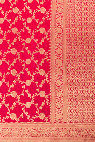 Red-Pink Pure Banarasi Silk saree