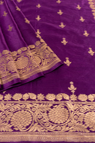 Purple Banarasi Satin Silk saree