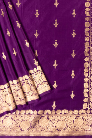 Purple Banarasi Satin Silk saree