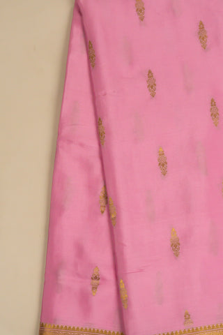 Elegant Pink Mysore Silk Saree with Traditional Gold Zari Design