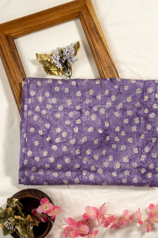 Lavender Chanderi silk dupatta with gold tissue pallu