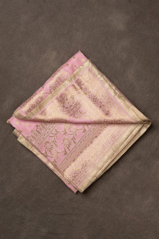 Pink and gold Banarasi Dola silk dupatta with zari work