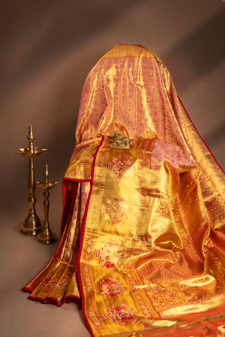 Gold Kanjivaram Silk Tissue Saree