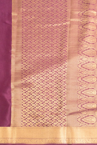 Classic Maroon Mysore Silk Saree with Broad Gold Zari Border