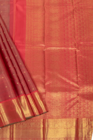 Elegant Maroon kanjivaram Silk Saree with Intricate Gold Zari